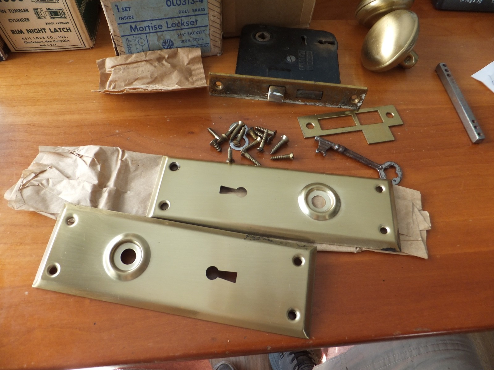 Mortise Lockset NOS Plates Knobs ect Used Sargent Lock W/Key