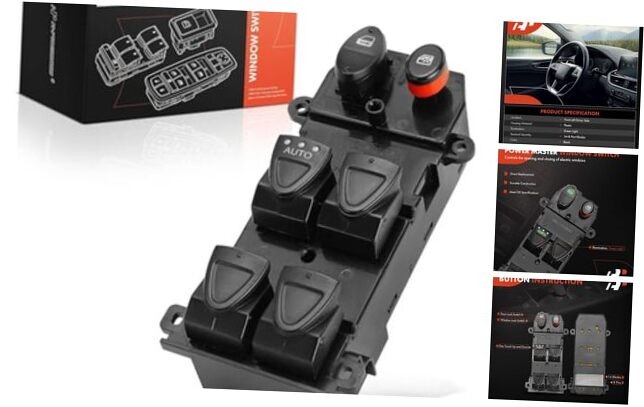 Front Left Master Power Window Switch – Compatible with 2006-2011 Honda Civic