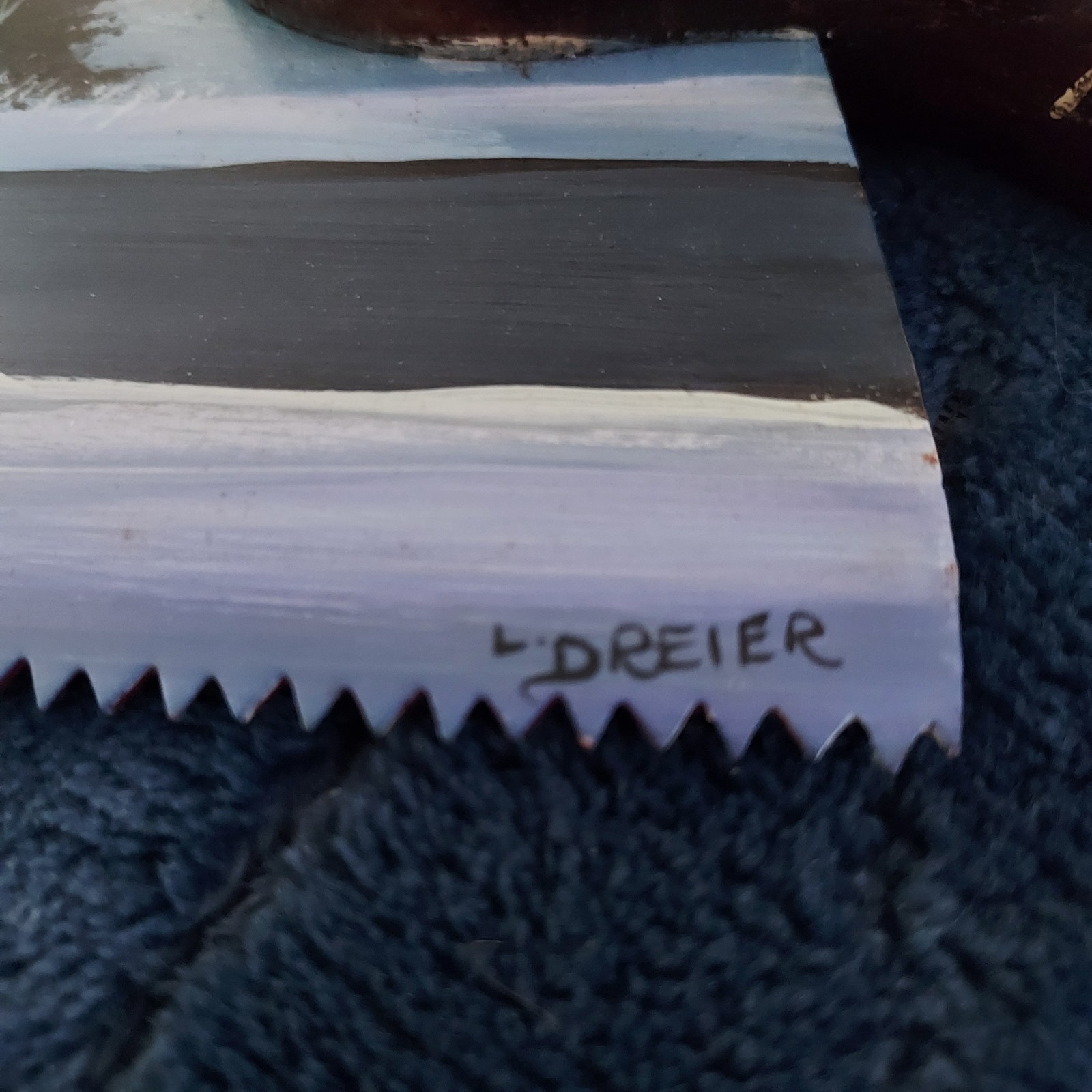 Vintage Hand Painted Hand Saw Signed by Dreier