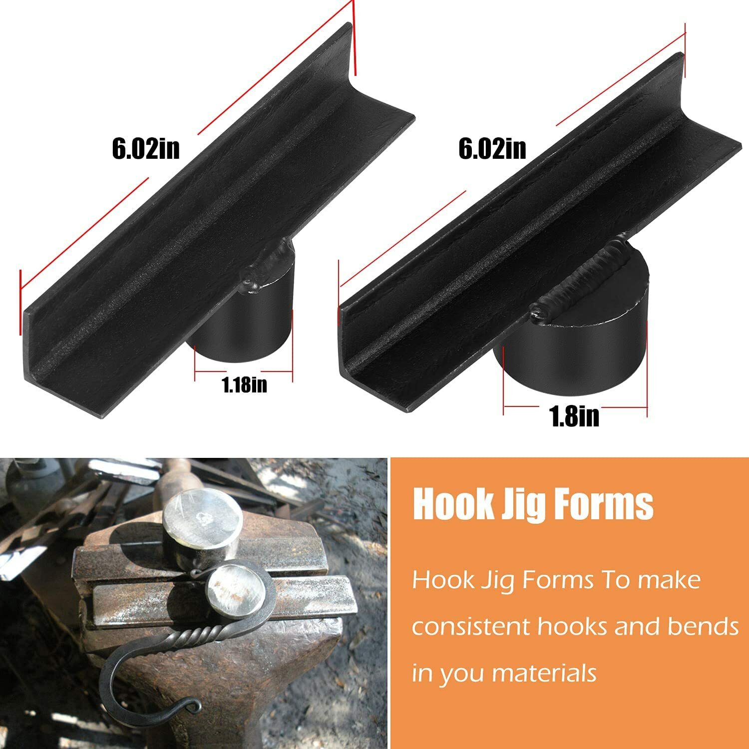 8PC Blacksmith Tongs Expert Replacement Tongs/Blacksmith Starter Tools Hook Jig