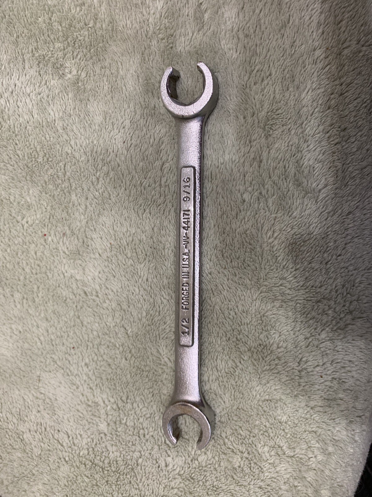 Drop Forged Steel 9/16 & 1/2 Open End Wrench Made In USA 44171
