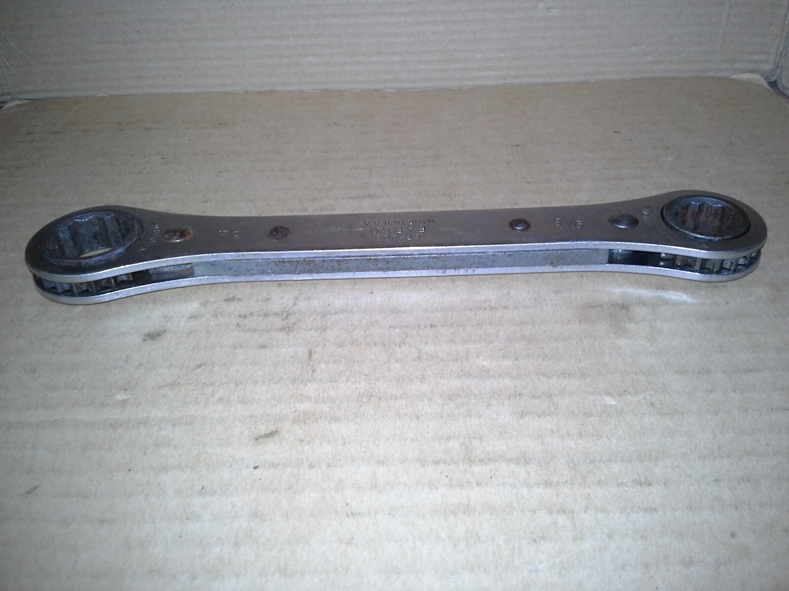 VTG. Fargo GP-203 3/4 to 9/16 12 Point Combination Ratcheting Wrench. Working