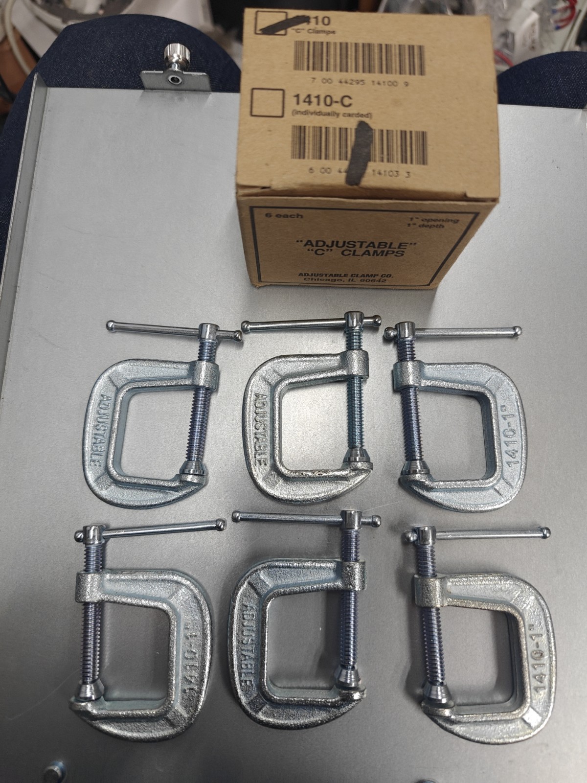 6x NEW ADJUSTABLE METAL C CLAMPS NO. 1410 , 1410-1″ , 1 INCH , 1″