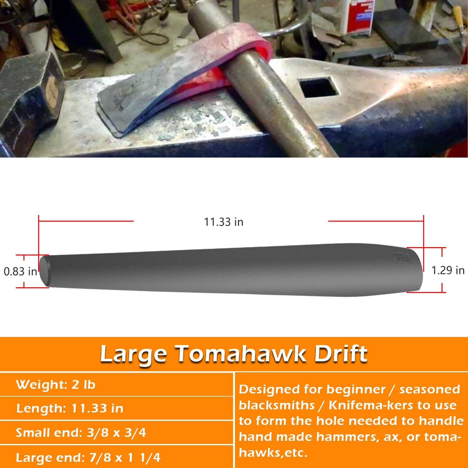 Blacksmith Drift Kit – 3PC Hammer Eye Drift Tool Set for Forging