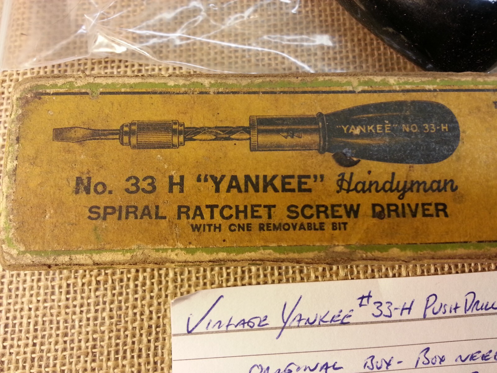 Vintage Yankee #33-H Push Drill Screwdriver Original Box