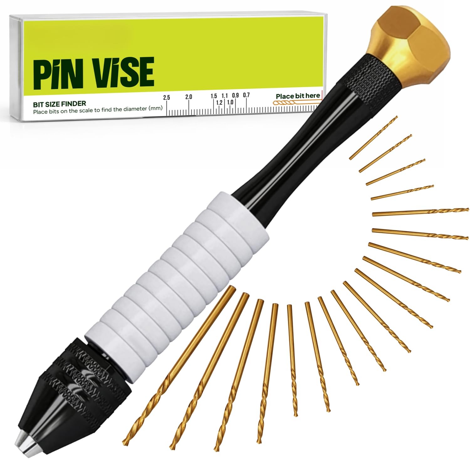 Pin Vise Hand Drill Manual with Micro Drill Bits Jewelry Drill for Resin