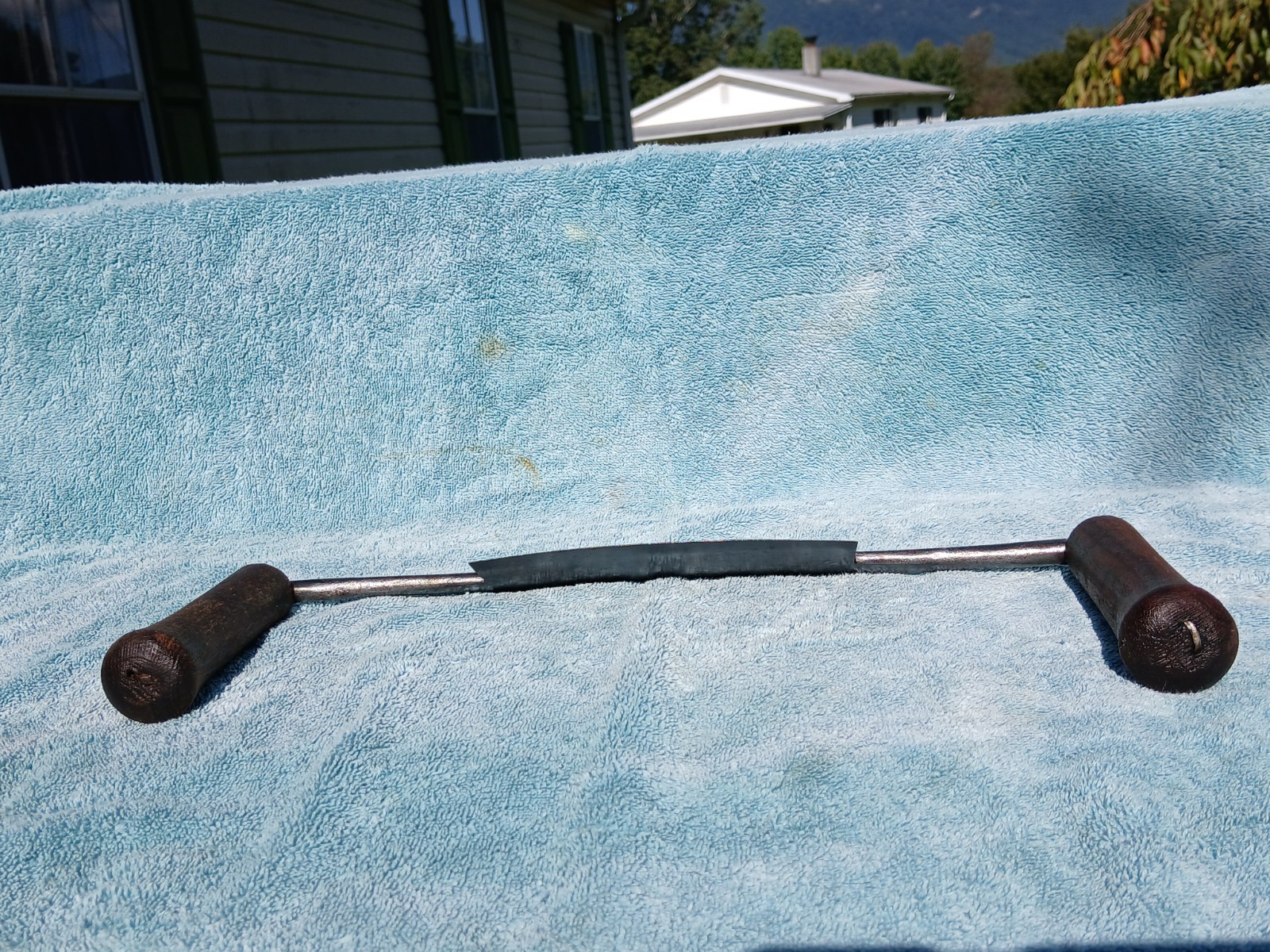 Antique D.R BARTON Draw Knife 1EX Curved Angle 16-1/2L 6-7/8Cut Sold @ C. Worden
