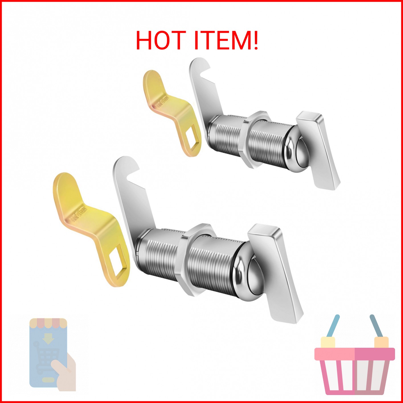 Sartartue Thumb Cam Locks – 2 Inch, Extra Long RV Storage Locks – Keyless Non-Lo