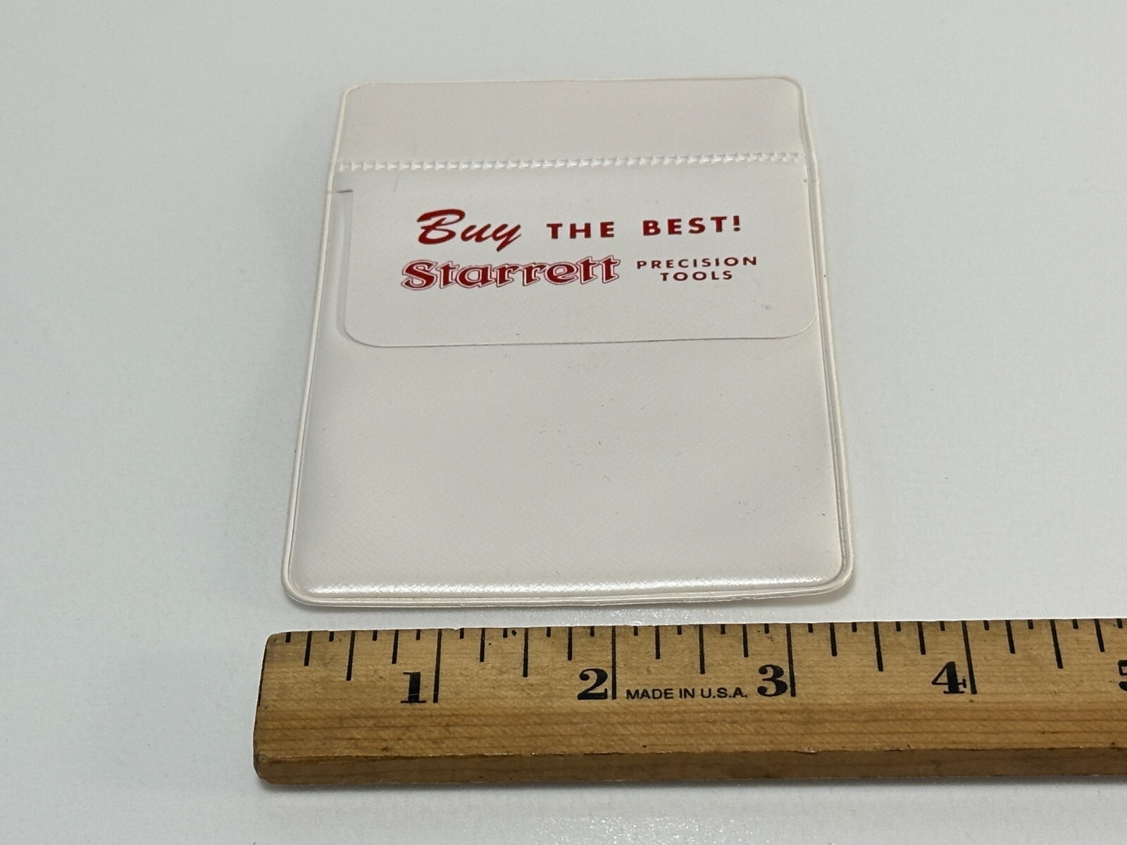 NOS Starrett Precision Tools “BUY THE BEST!” w/ Decimal Chart POCKET PROTECTOR
