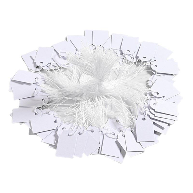 500 Pcs Price Tagged with String 22x35mm Paper Hanging Tagged Price Labels