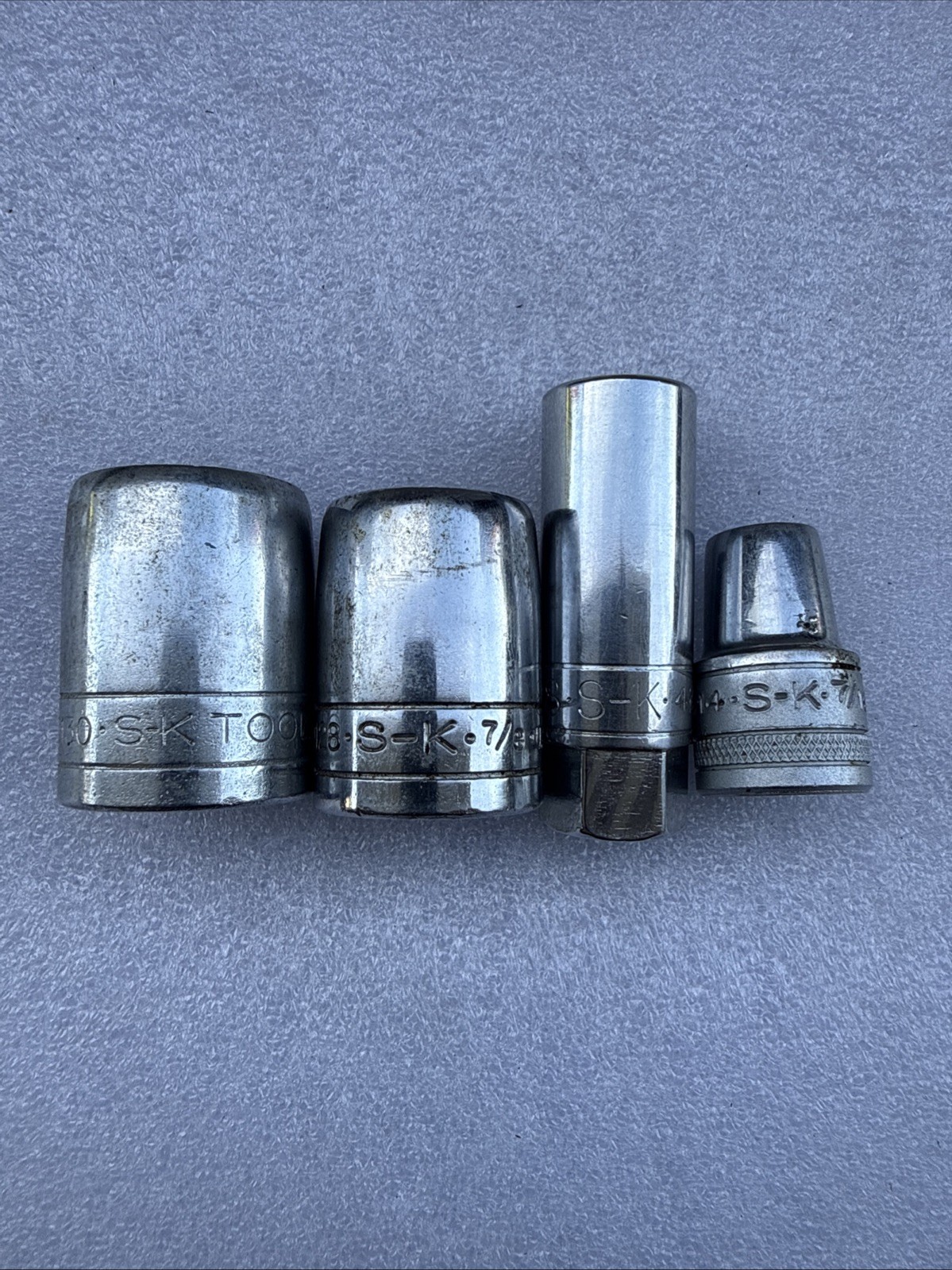 Vintage S-K S&K 1/2” Ratchet, Extensions, 1” Sockets And Lower – Mixed