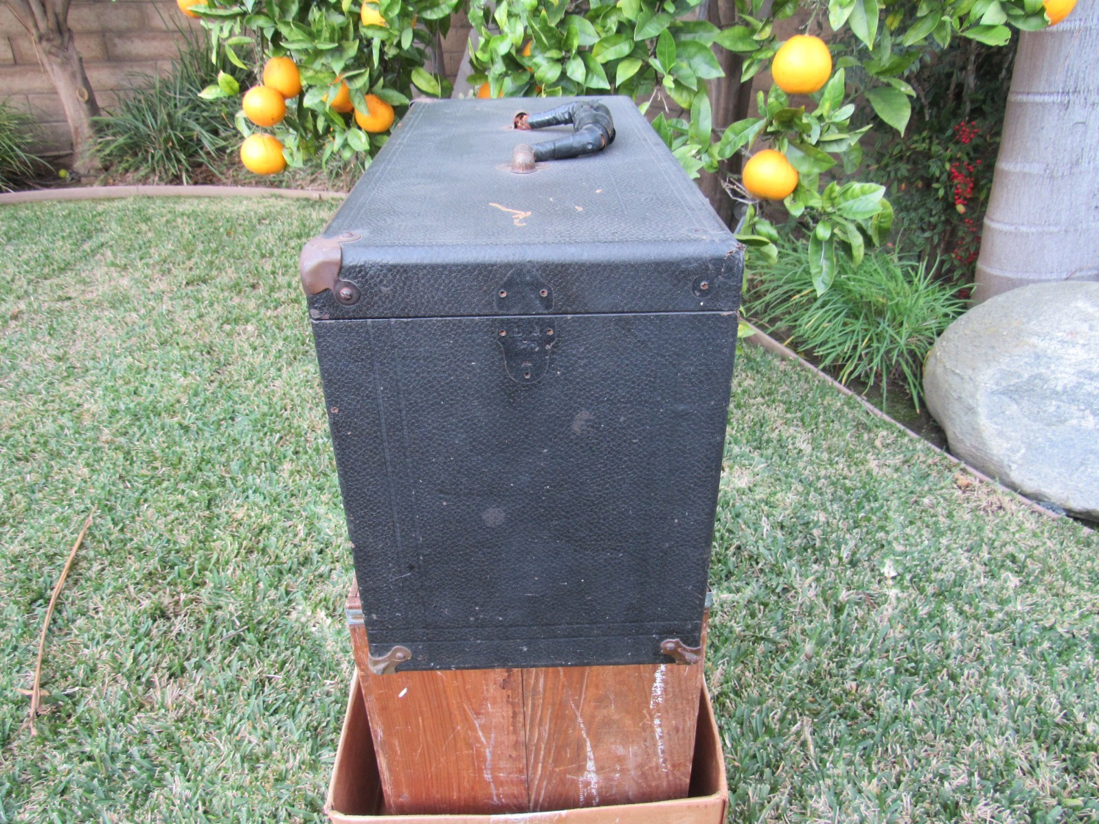 Vintage H Gerstner & Sons 7 Drawer Wood Leatherette Machinist Chest Tool Box
