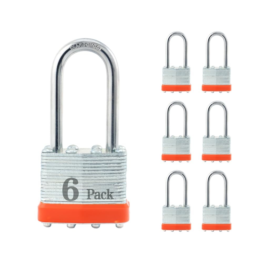 Locks Laminated Steel Keyed Padlocks,Keyed Alike Locks, 1-9/16 inch Wide,Long…