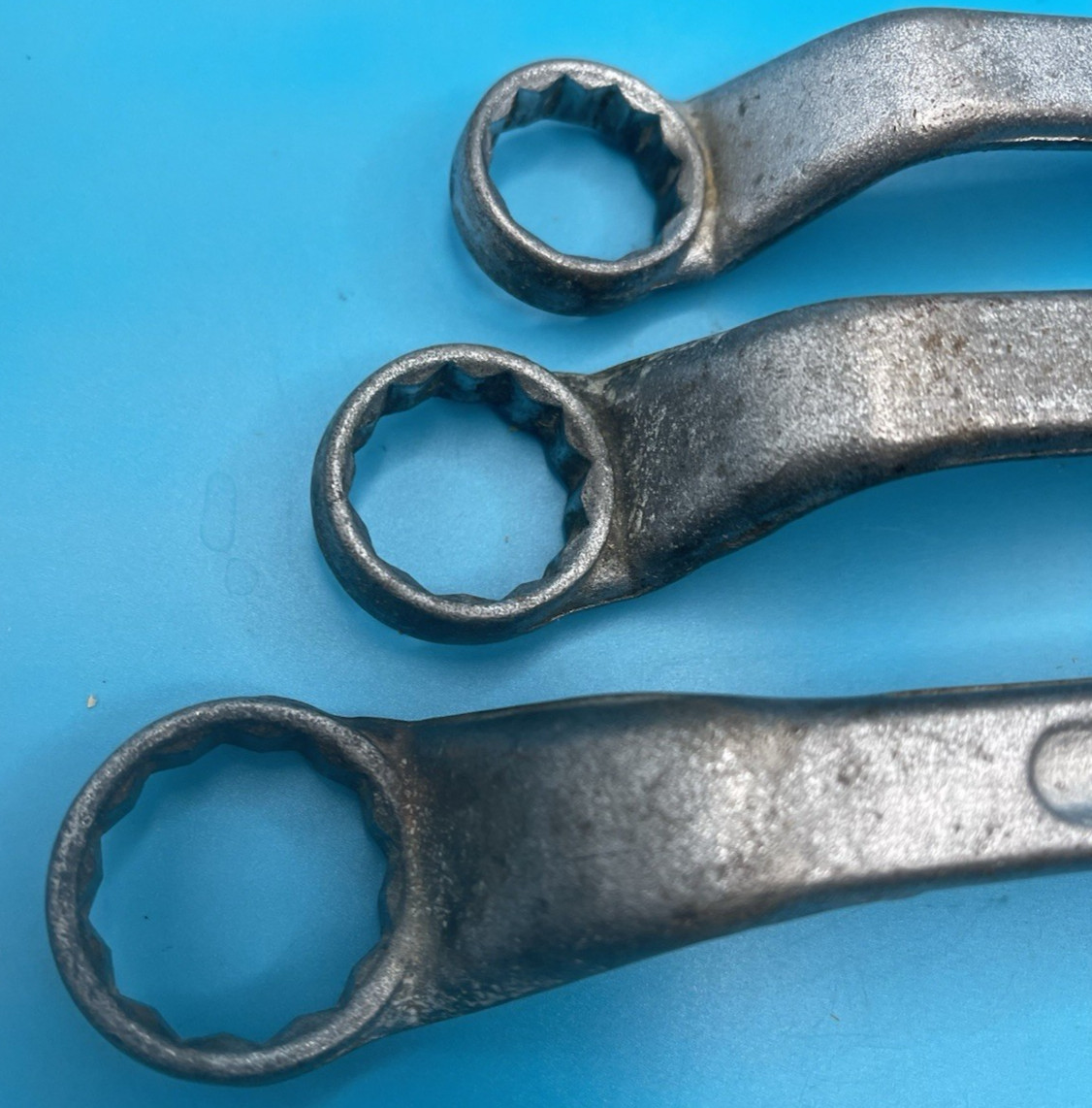 3x Vintage Tru Fit 1″15/16″7/8″13/16″25/32″3/4″ Offset 12 Point Deep Box Wrench