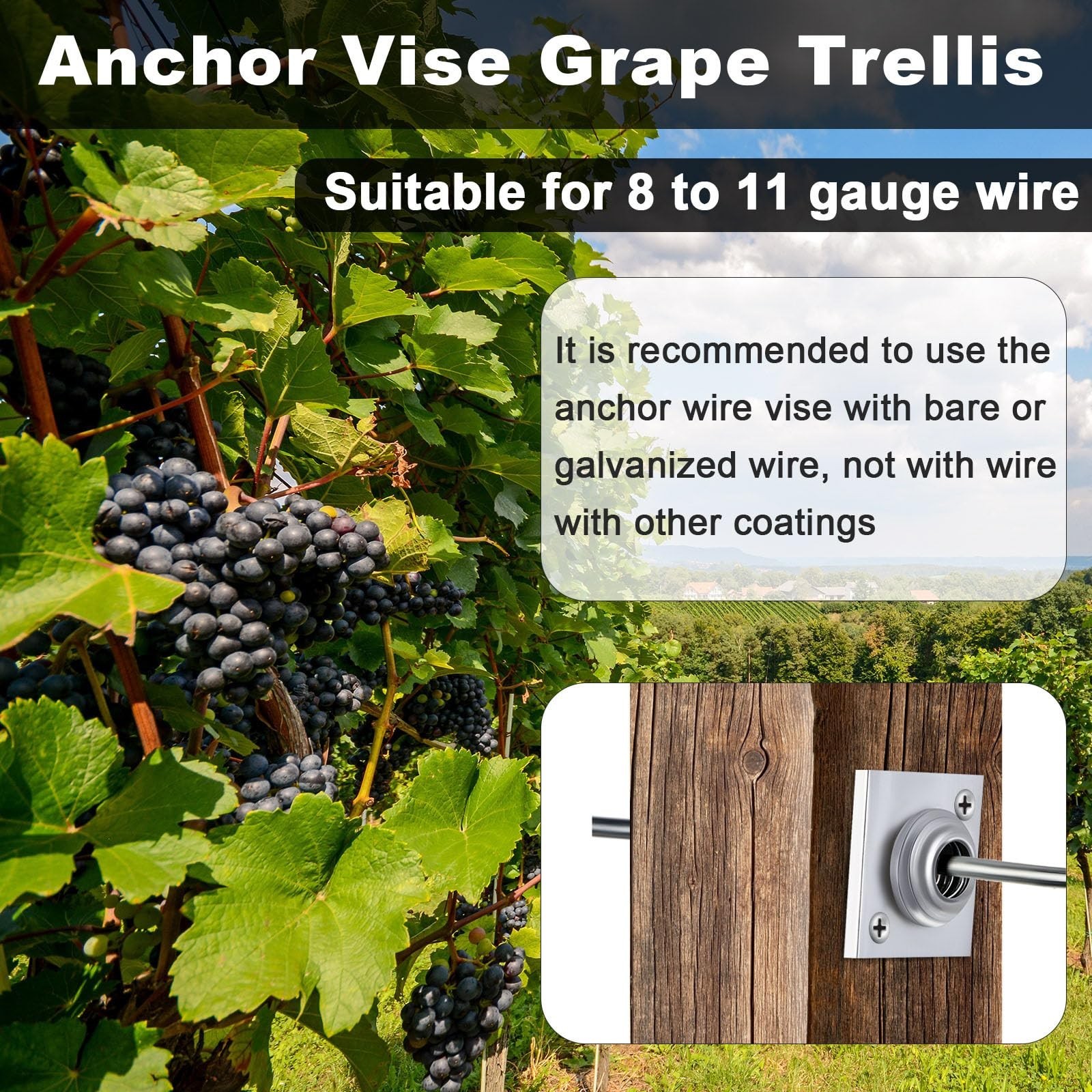 Anchor Wire Vise Anchor Vise Grape Trellis Anchor Vise for Tightening 8~11 Ga…
