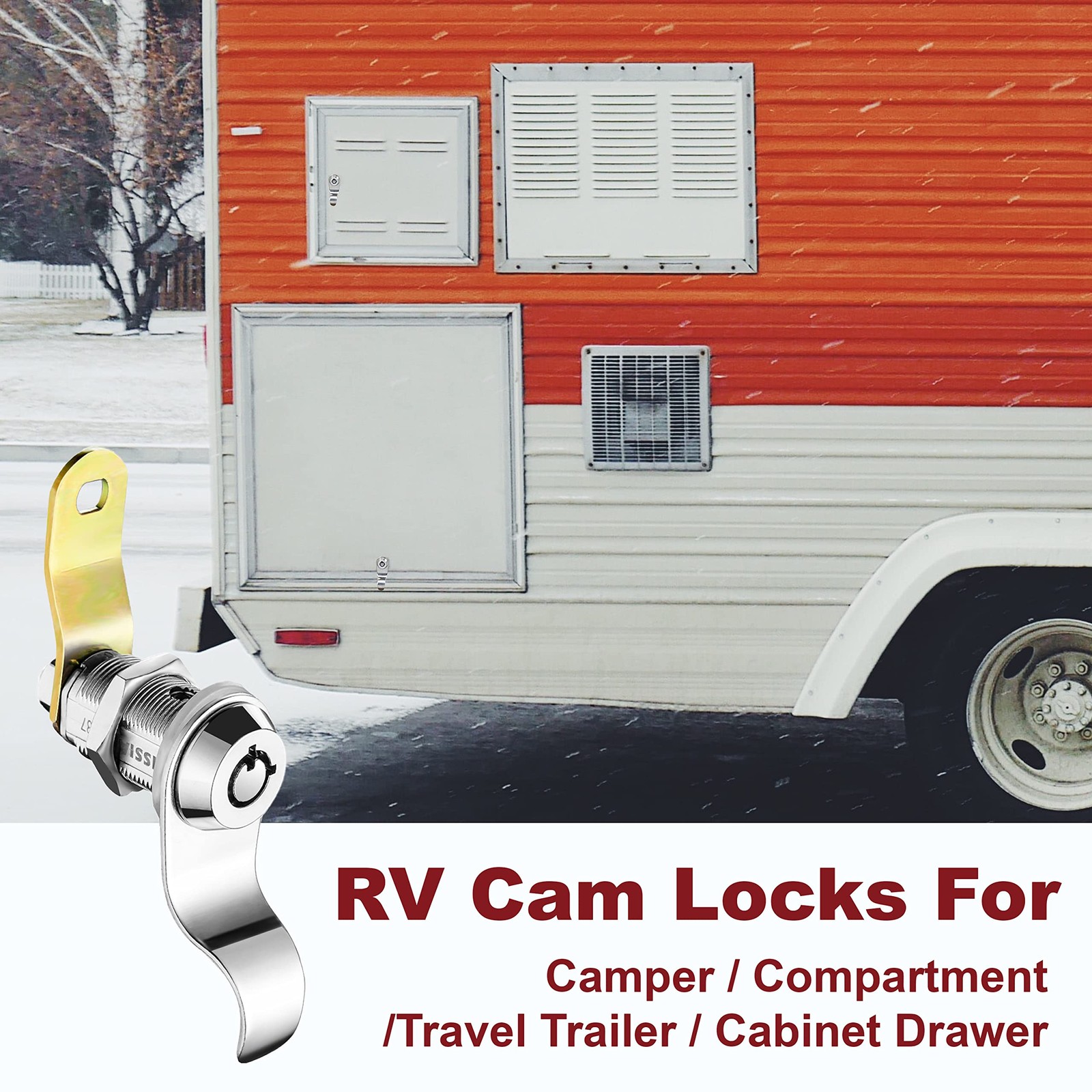 RV Storage Door Locks 1 1/8″ for Camper Trailer Compartment with 4 Keys