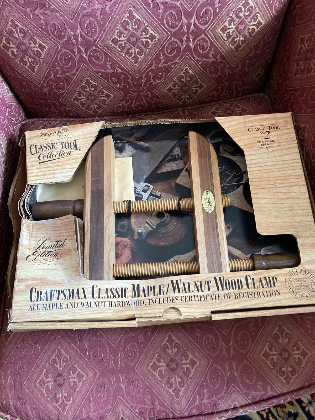 New Vintage Craftsman Maple Walnut Wood Clamp USA