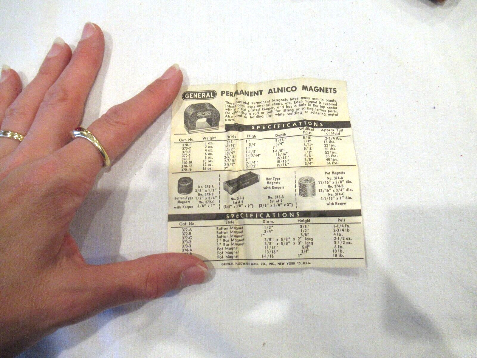 General Hardware Tools Manufacturing Co. magnet advertising, c. 1950s