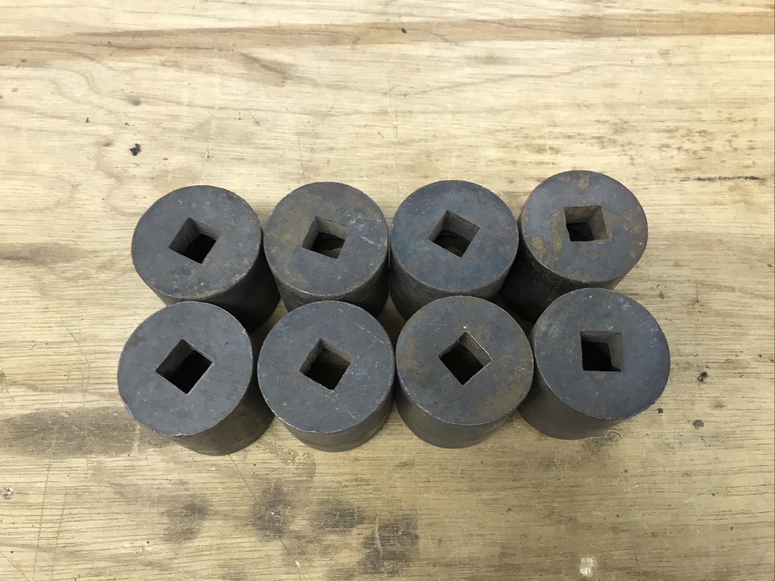 Lot Of 8 Vintage 1/2” Drive 12 Point Sockets 1-1/4” Size Likely Factory Seconds