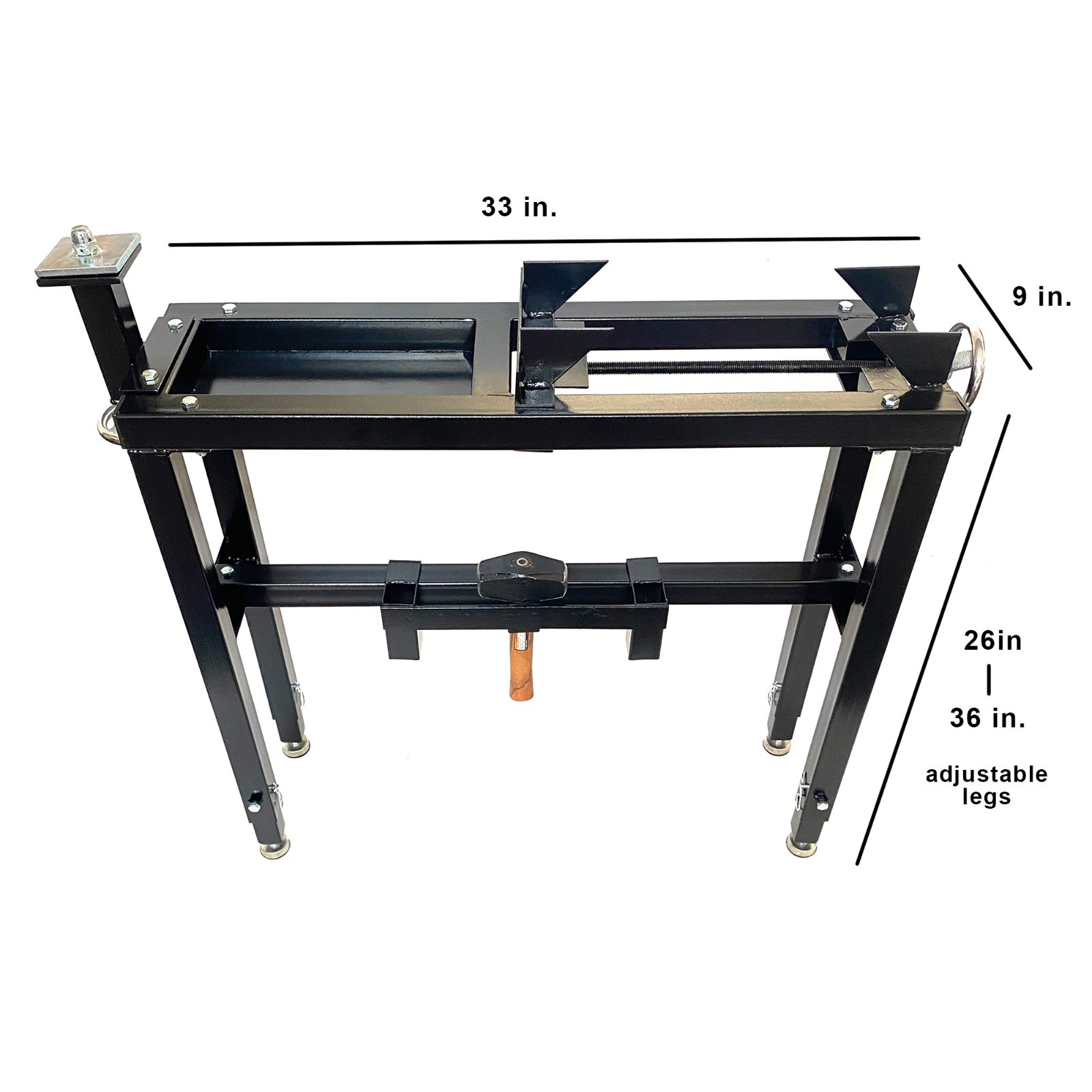 Heavy Duty Adjustable Blacksmith Anvil Stand w/ Tool Holder 200 lb