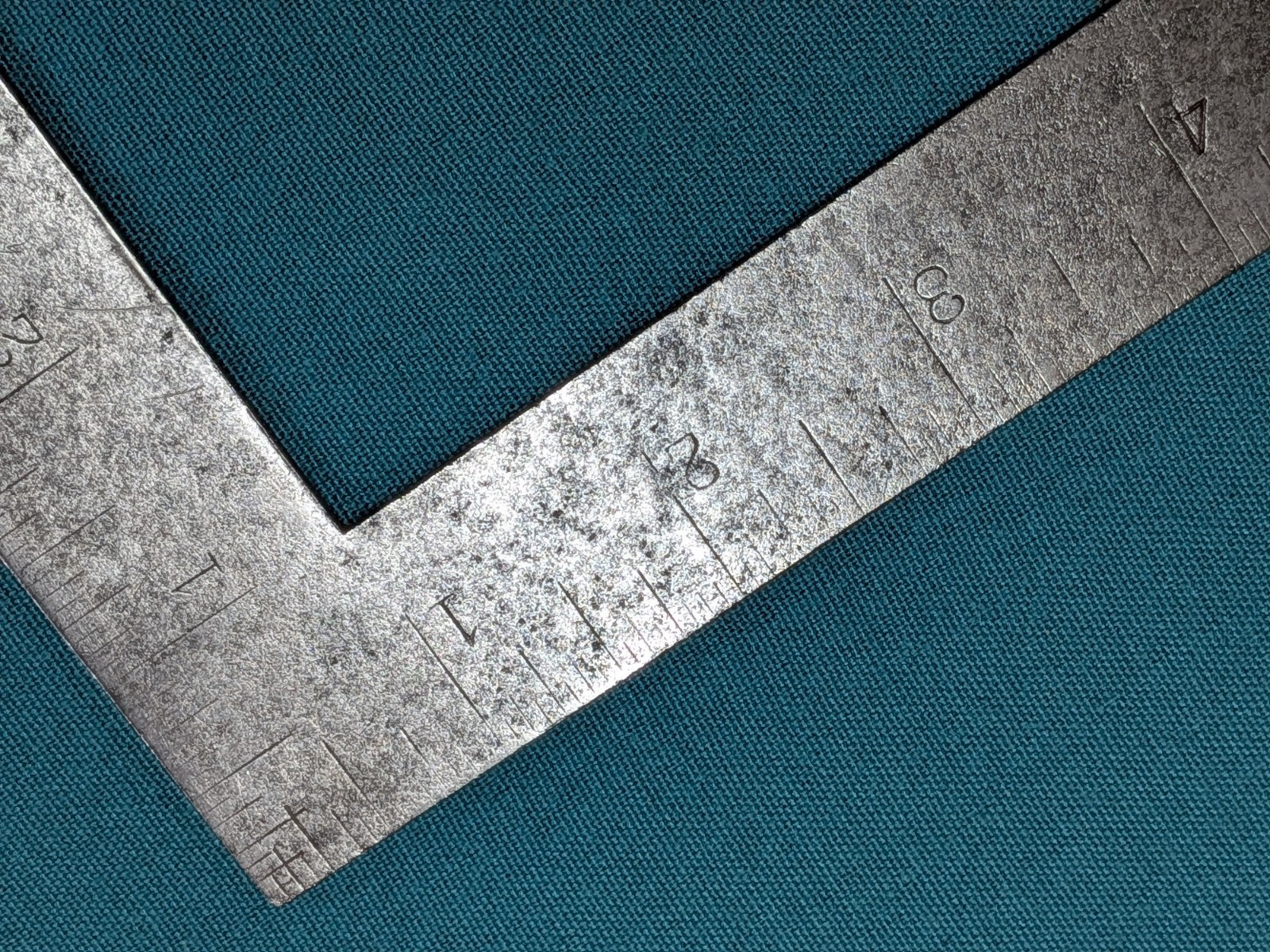 Scarce Old School Layout Square All-Steel 12″x7″x1″ w/Trademark 1/8″ Graduations