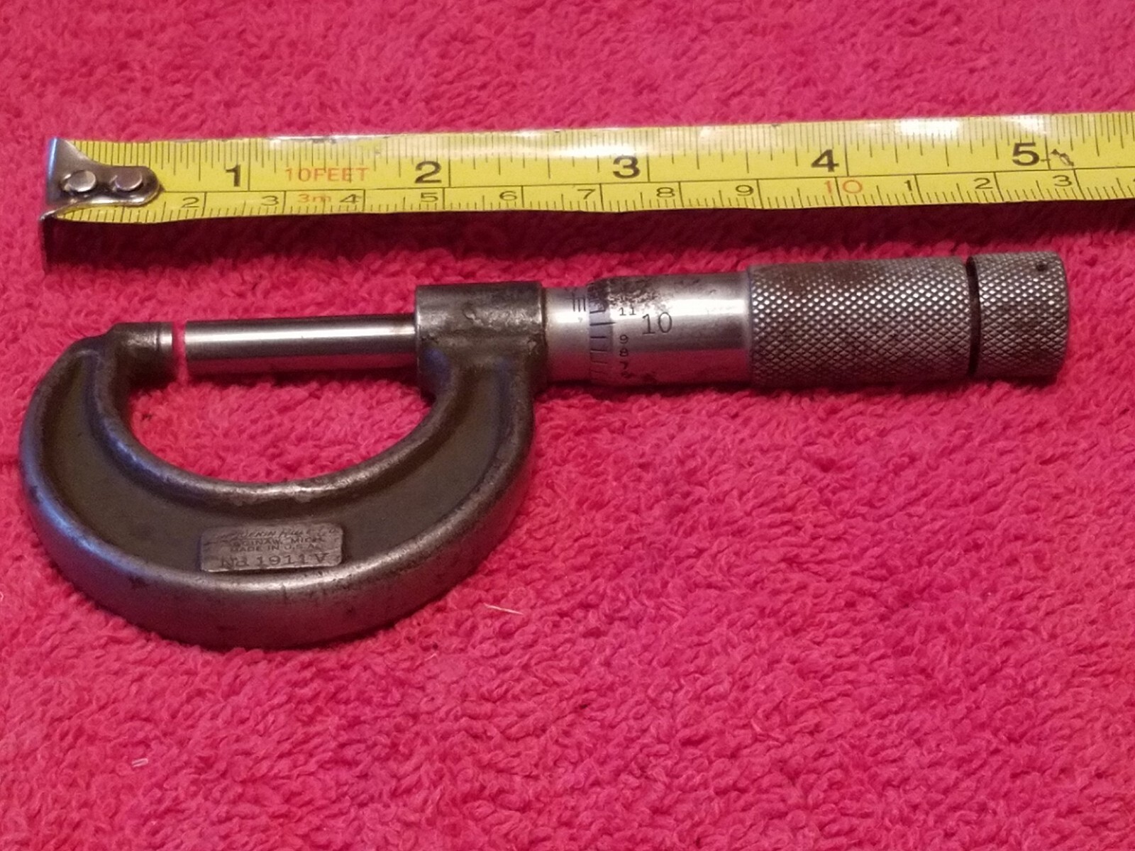 LUFKIN 0-1″ MICROMETER NO.1911V VTG USA