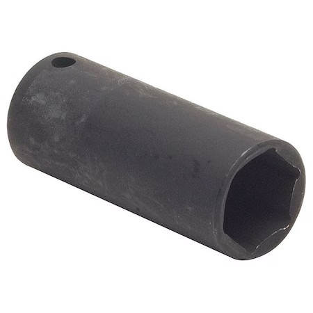 Westward 4Lxl5 Westward 1/2 In Drive Impact Socket Deep Socket, Black Oxide,