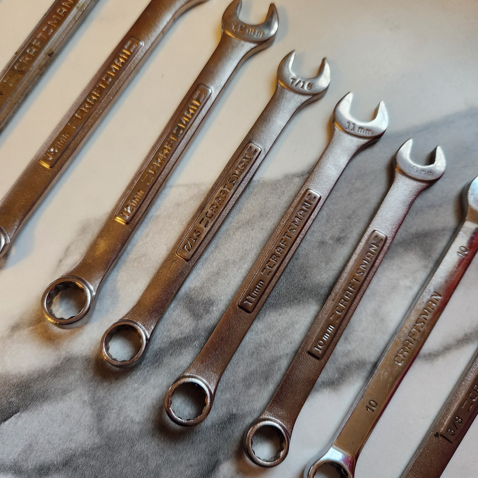 Lot of 9 Vintage Craftsman Wrench Set Various Sizes Combination Forged in USA