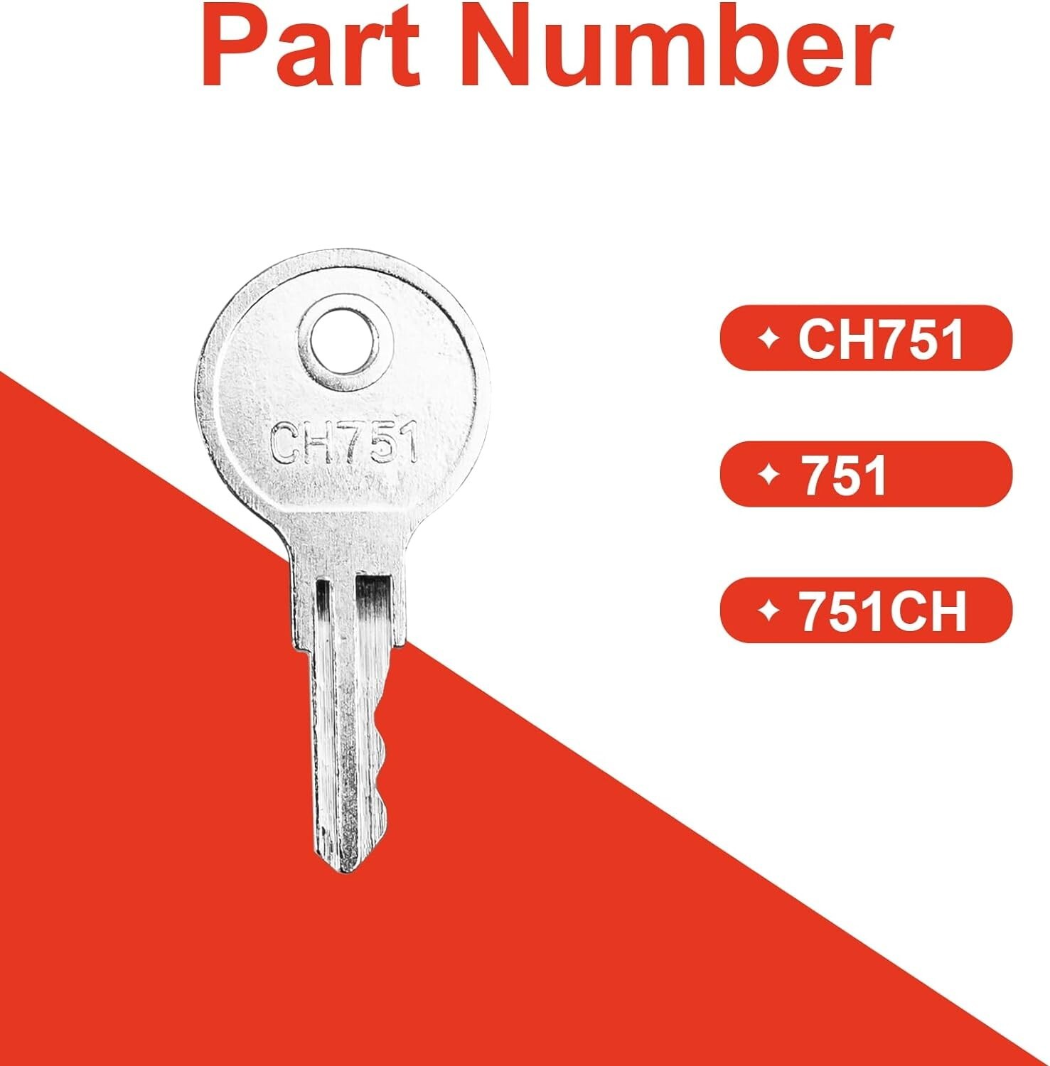 6 Pcs CH751 Key, Universal CH751 Replacement Keys, RV Keys for RV Camper