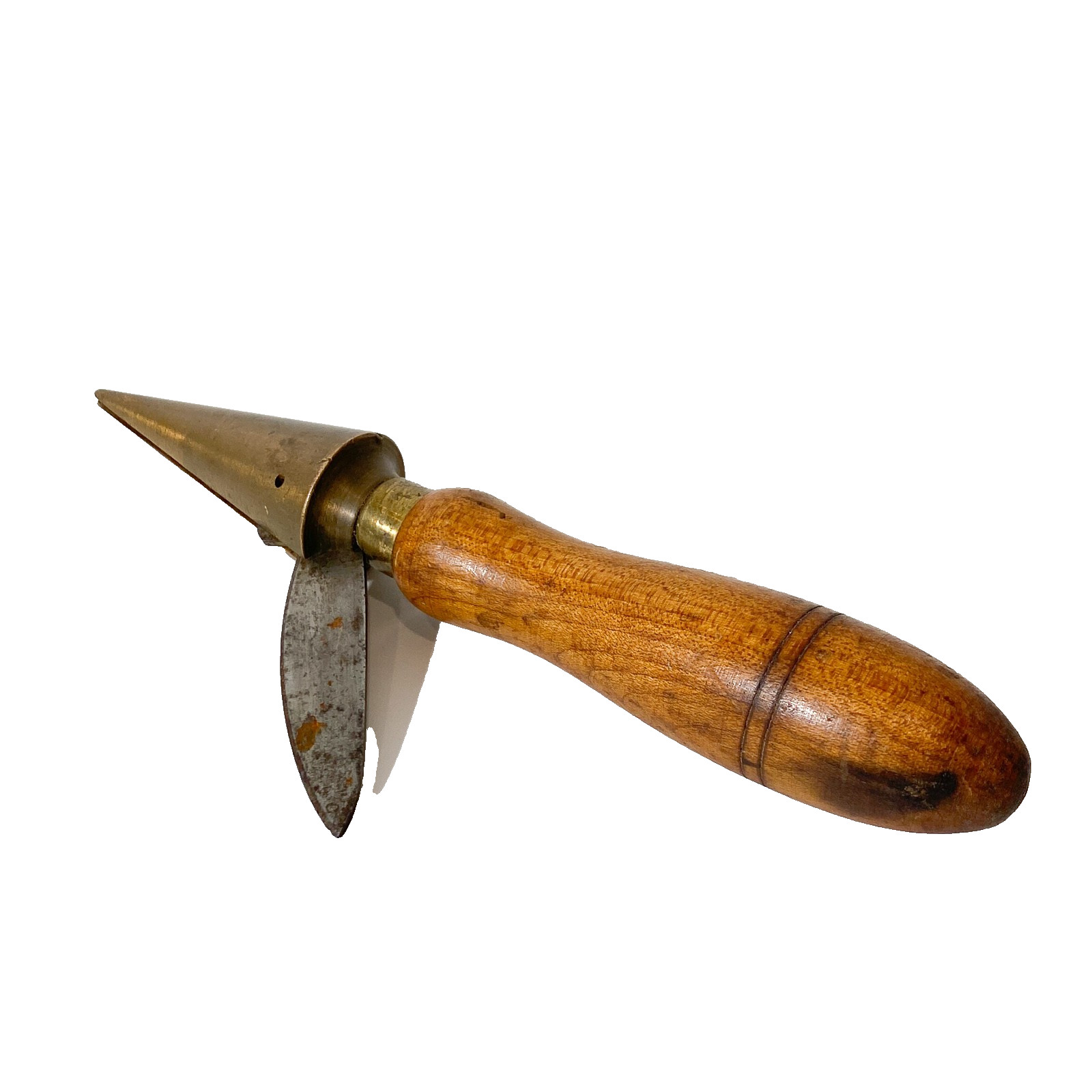 Antique Plumbers Turnpin Brass Cone Flaring Tool Pocket Knife Wood Handle B