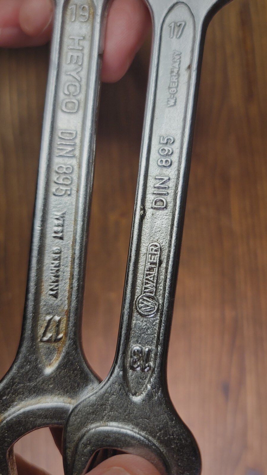 Lot of 2 Vintage HEYCO DIN895 W. Germany Mercedes Kit Wrenches 19-17mm & 17-13mm