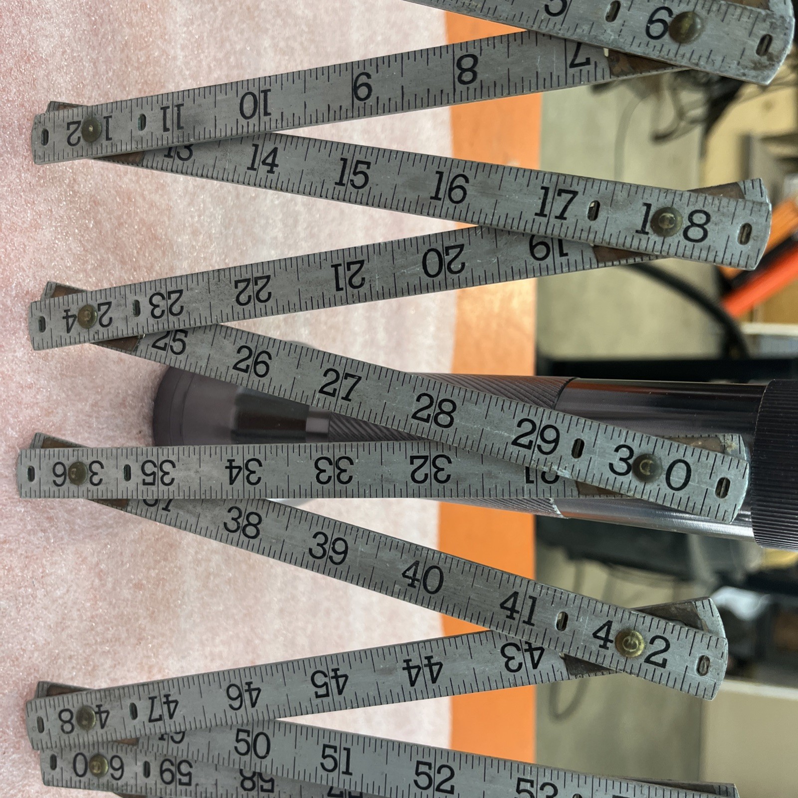 VINTAGE FOLDING RULER WOODMARK INDUTRIES 6-004A ALUMINUM CARPENTER TOOL 72”