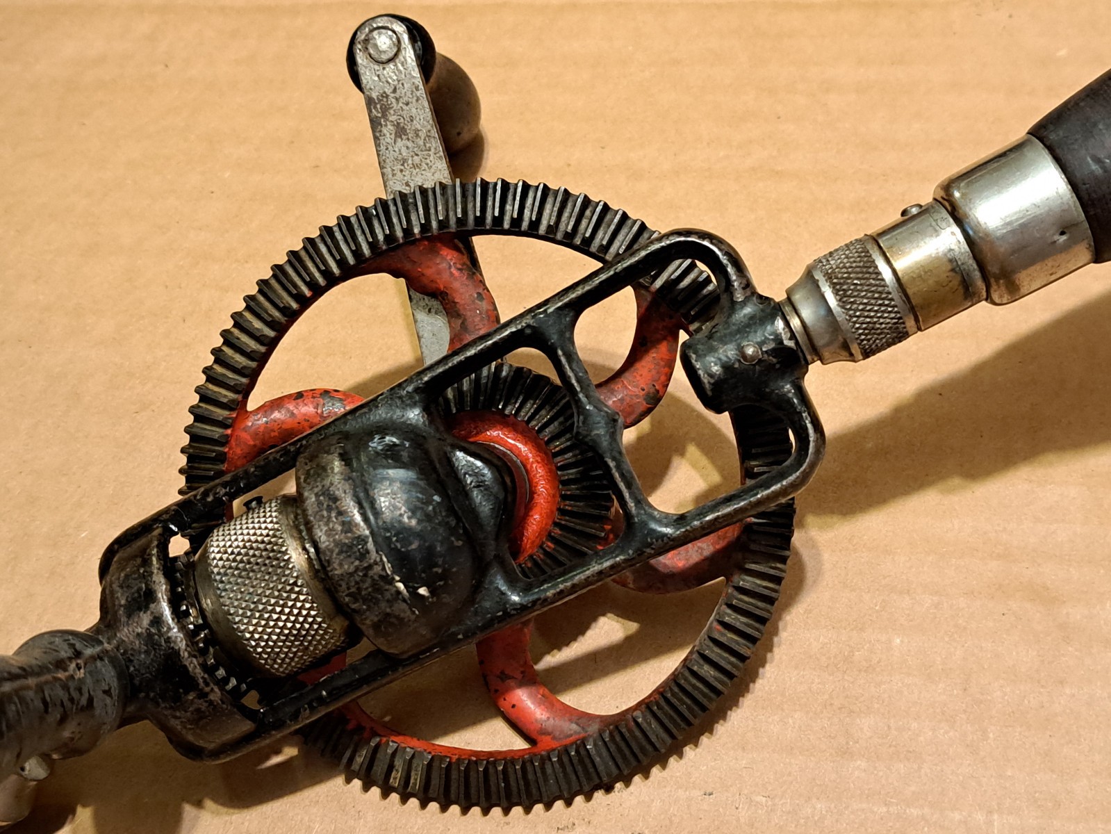 ANTIQUE MILLER FALLS NO. 980 2 SPEED HAND DRILL, WOODWORKING, EGGBEATER STYLE