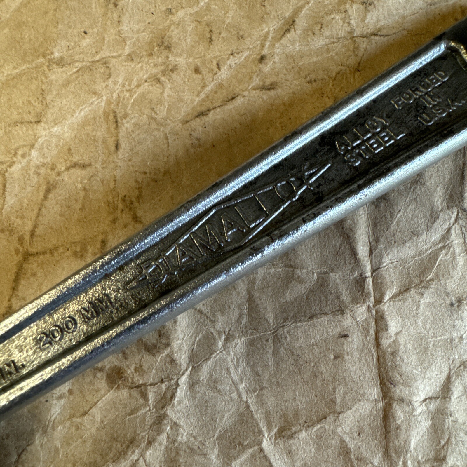 Vintage DIAMOND CALK & HORSESHOE 8” Adjustable Wrench Made in USA Diamalloy