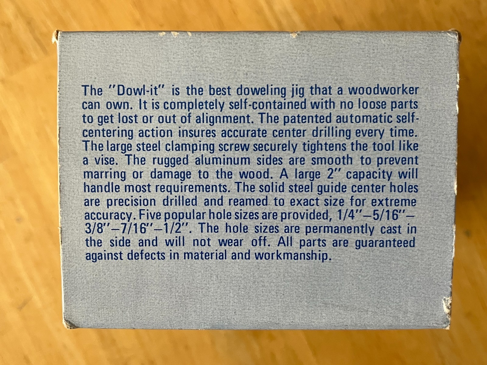 “Dowl-it” Self-Centering Dowel Drill Guide Model No. 1000.
