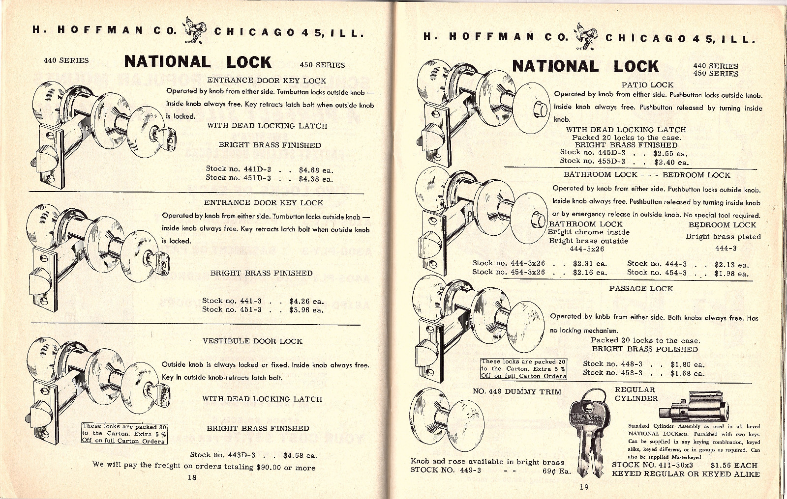 Builders Hardware Specialties Locksmith Supplies 1955 Catalog H Hoffman Company