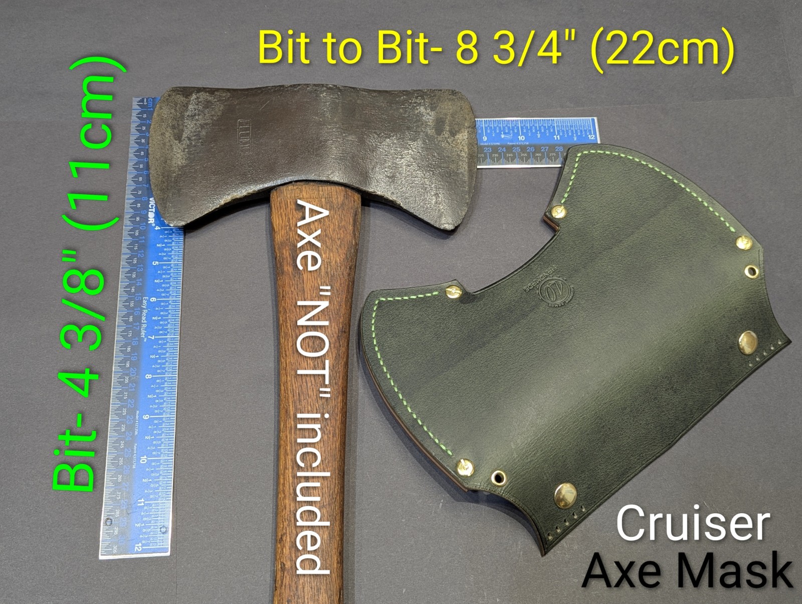 Plumb “Cruiser” Double Bit Axe Handmade Leather Axe Mask “Only” Pls. Read Descr.