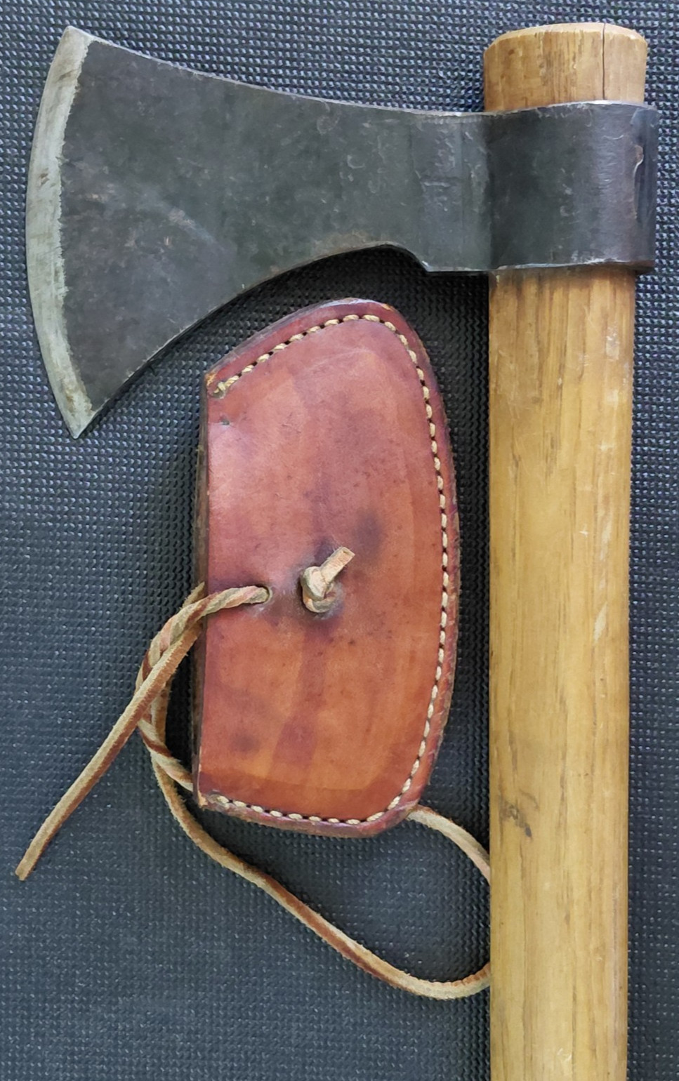 Vintage H & B Hand Forged Tomahawk Axe Hatchet Made in USA with original Sheath