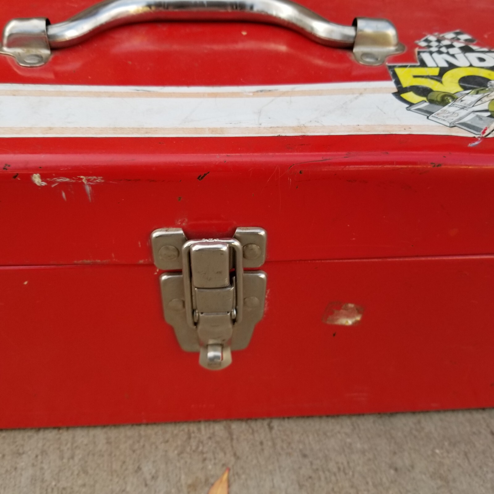 Vintage Vermont American Tool Box Red Metal 19″ Indy 500