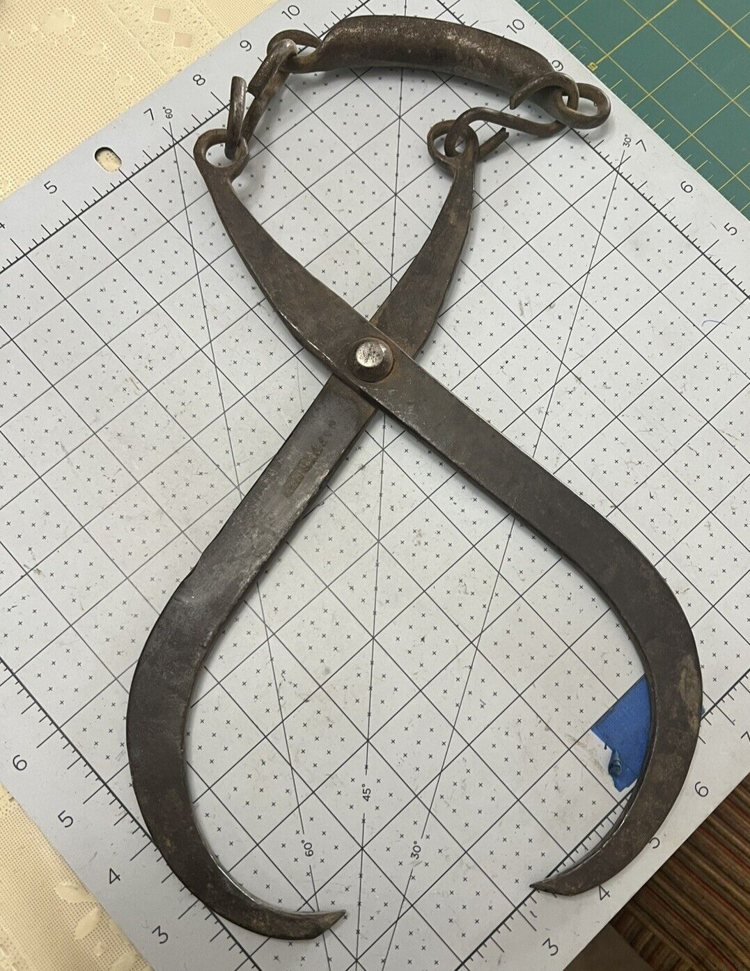 Antique Iron/METAL Ice Block Tongs AS SHOWN