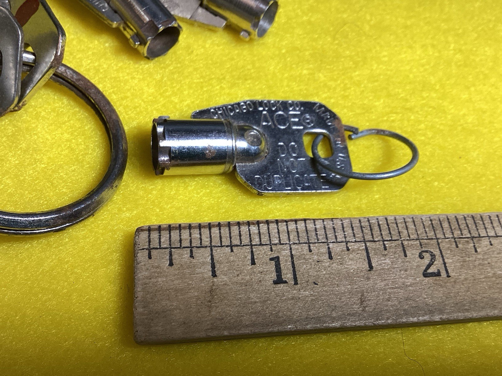 Lot of 10 VTG Tubular Barrel Keys Round Vending Machine Ace Chicago Lock Co. Key