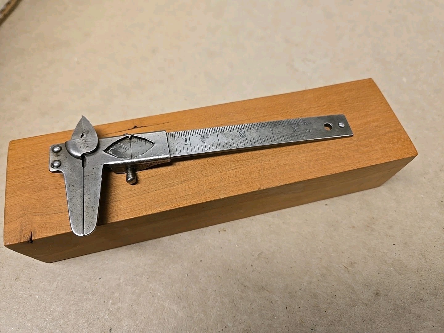1930s Vernier Caliper Sliding Steel USA MADE 3′ Drafting Tool Rare