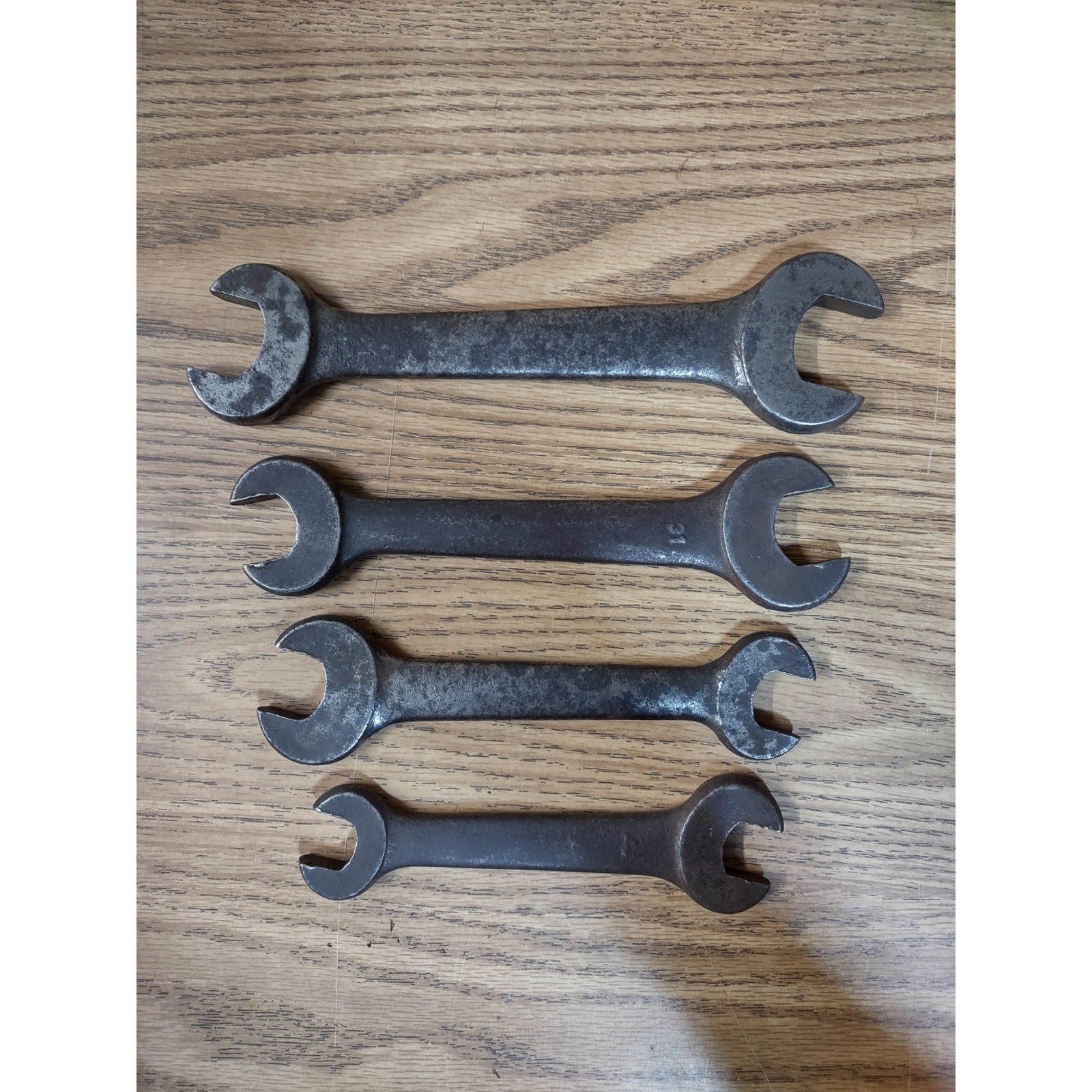Vintage VLCHEK V-Shield Drop Forged Open End Wrench Set 4pc Steel Tools Made USA