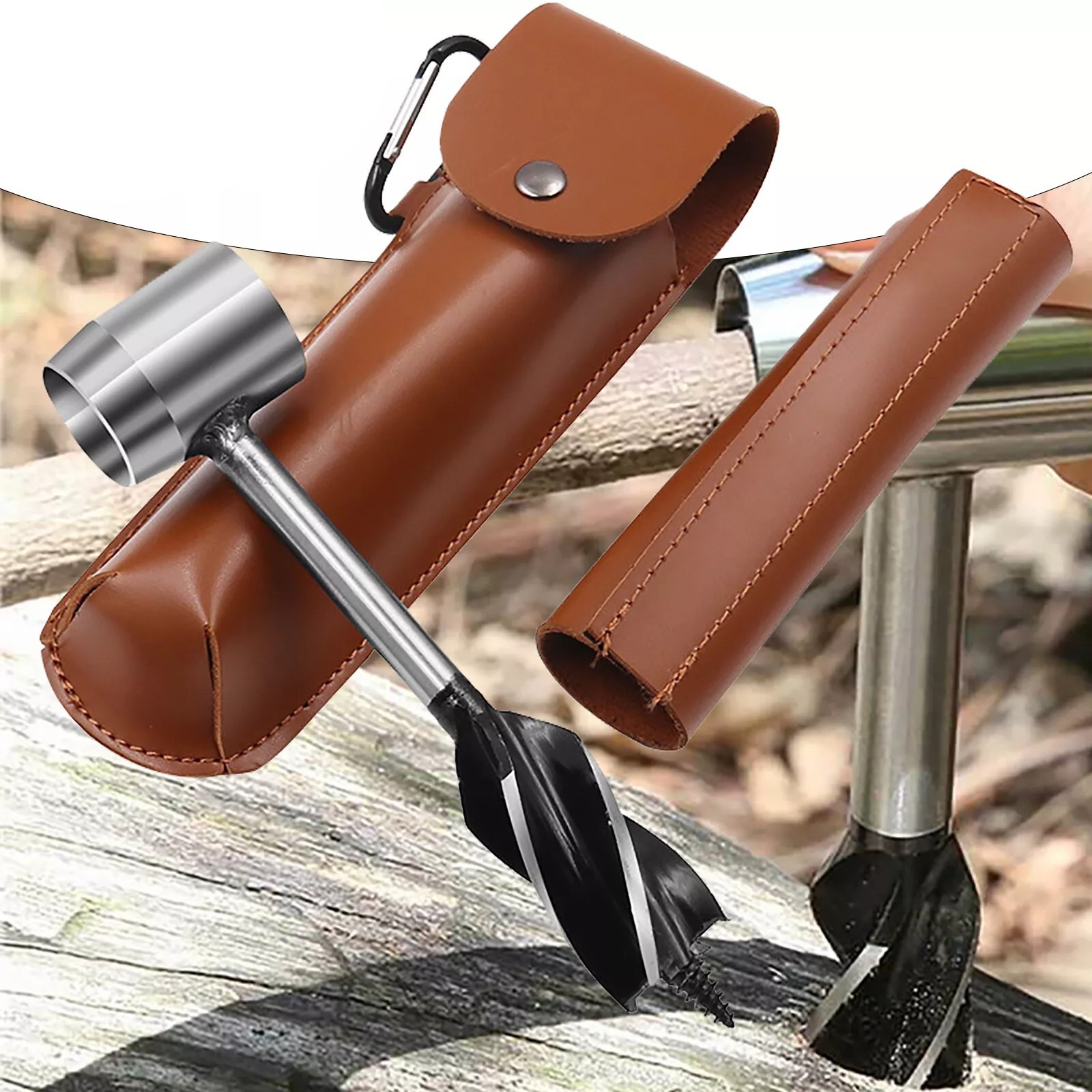 Manual Hand Auger Wrench Outdoor Survival Wood Gear Drill Kit for Bushcraft Tool