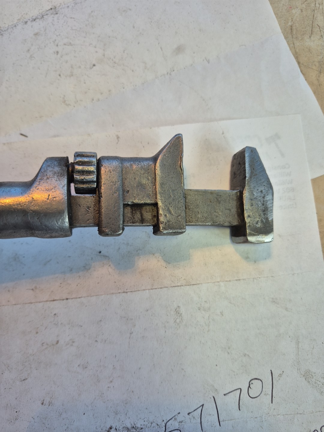 Antique Mfd. Under L Coes Wrench Co. 6 1/2 InMonkey Wrench Worcester, Mass.
