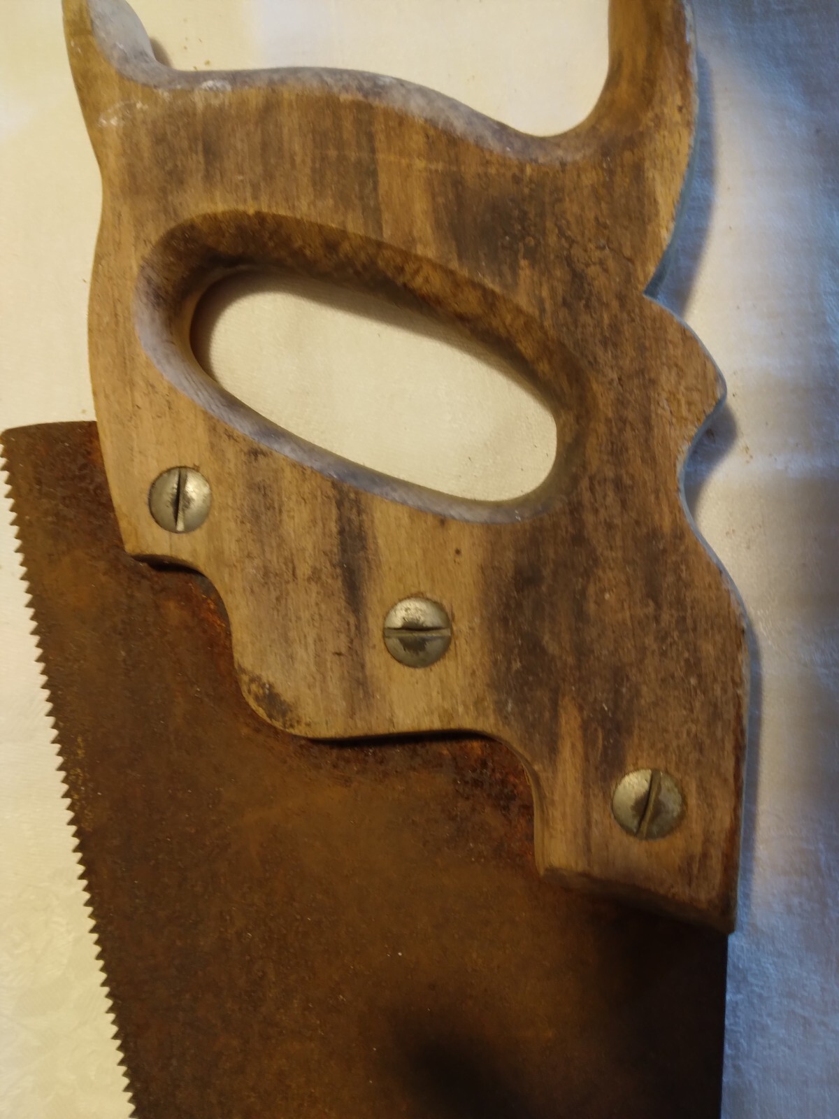 vintage superior hand saw with logo @ wheat leaf on handle