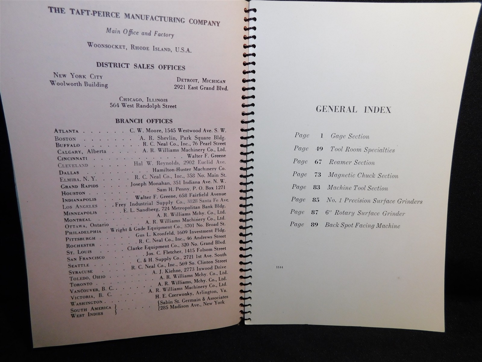 Taft‑Pierce 1945 Price List • Original WWII Machinist Tool Catalog Not a Reprint