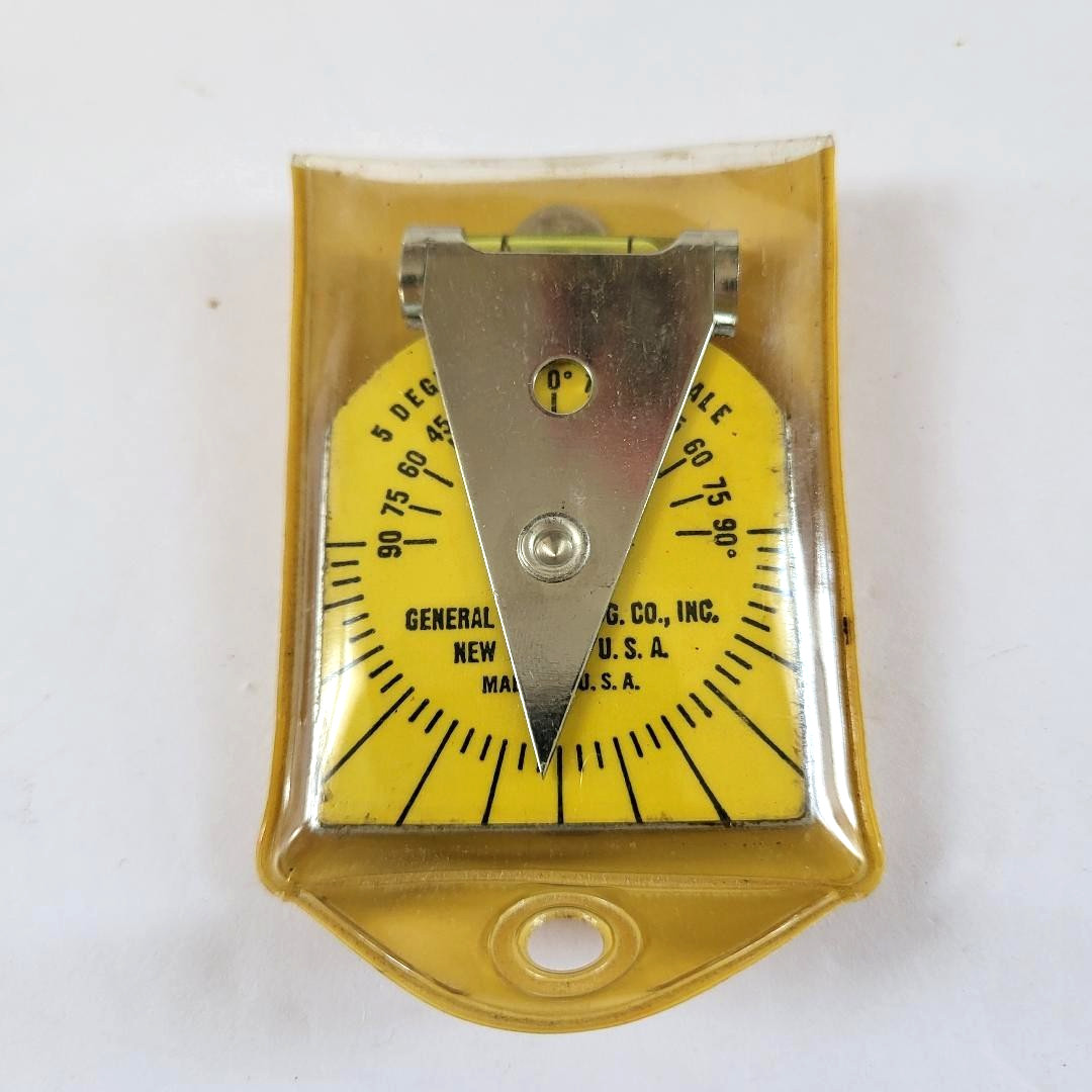 Vintage General Magnetic Level Protractor 1mm Degree Graduated Scale USA