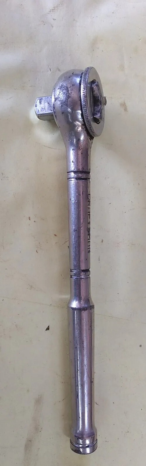 Vintage Craftsman No. 943797 1/2 Inch Drive Tri-Wing Thumbwheel Ratchet.