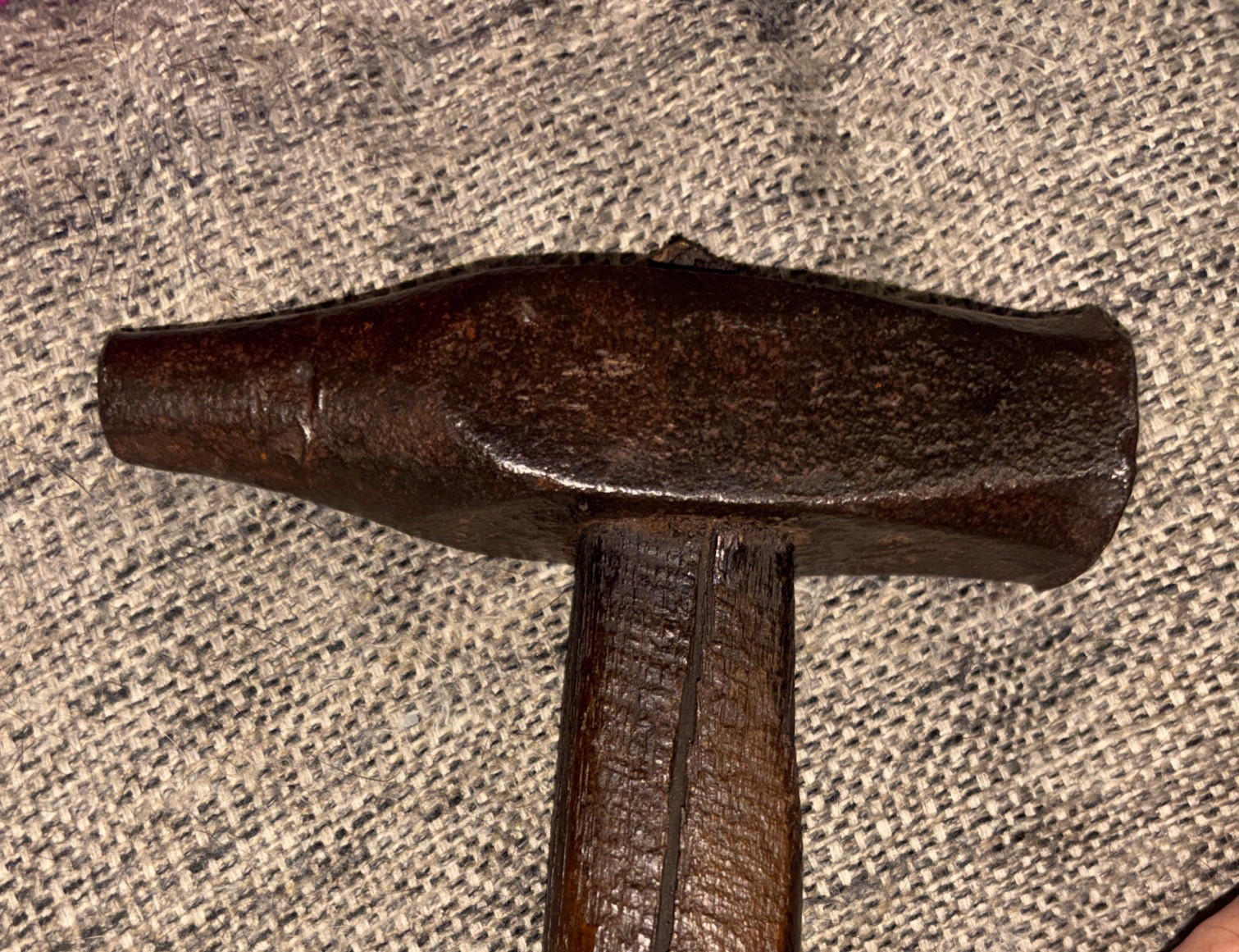Antique primitive hand forged blacksmith forging hammer Very Heavy Large